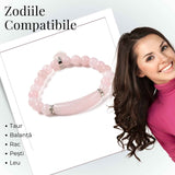 Bratara Zen Cuart Roz 8mm - Iubire si Vindecare Emotionala