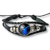 Bratara Zodia Berbec ajustabila din Piele Sintetica cu Cabochon Rotund - Simbol Astrologic Personalizat pentru Energie si Identitate Astrala