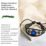Bratara Zodia Berbec ajustabila din Piele Sintetica cu Cabochon Rotund - Simbol Astrologic Personalizat pentru Energie si Identitate Astrala