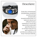 Bratara Zodia Berbec ajustabila din Piele Sintetica cu Cabochon Rotund - Simbol Astrologic Personalizat pentru Energie si Identitate Astrala