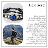 Bratara Zodia Berbec ajustabila din Piele Sintetica cu Cabochon Rotund - Simbol Astrologic Personalizat pentru Energie si Identitate Astrala