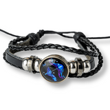 Bratara Zodia Berbec ajustabila din Piele Sintetica cu Cabochon Rotund - Simbol Astrologic Personalizat pentru Energie si Identitate Astrala