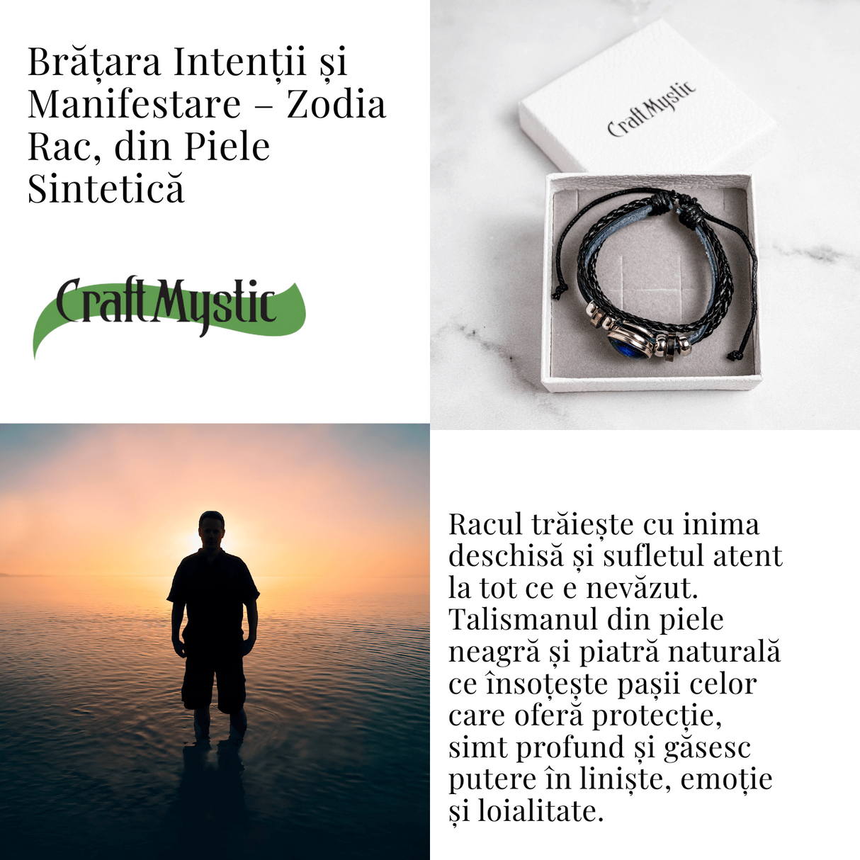 Bratara Zodia Berbec ajustabila din Piele Sintetica cu Cabochon Rotund - Simbol Astrologic Personalizat pentru Energie si Identitate Astrala