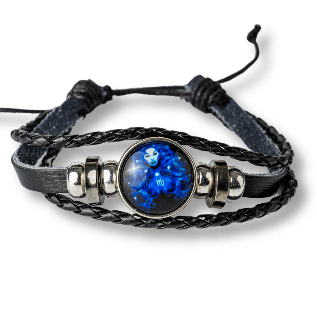 Bratara Zodia Berbec ajustabila din Piele Sintetica cu Cabochon Rotund - Simbol Astrologic Personalizat pentru Energie si Identitate Astrala