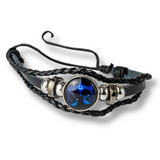 Bratara Zodia Berbec ajustabila din Piele Sintetica cu Cabochon Rotund - Simbol Astrologic Personalizat pentru Energie si Identitate Astrala