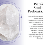 Breloc cu piatra semipretioase de Cuart transparent in forma neregulata 3cm