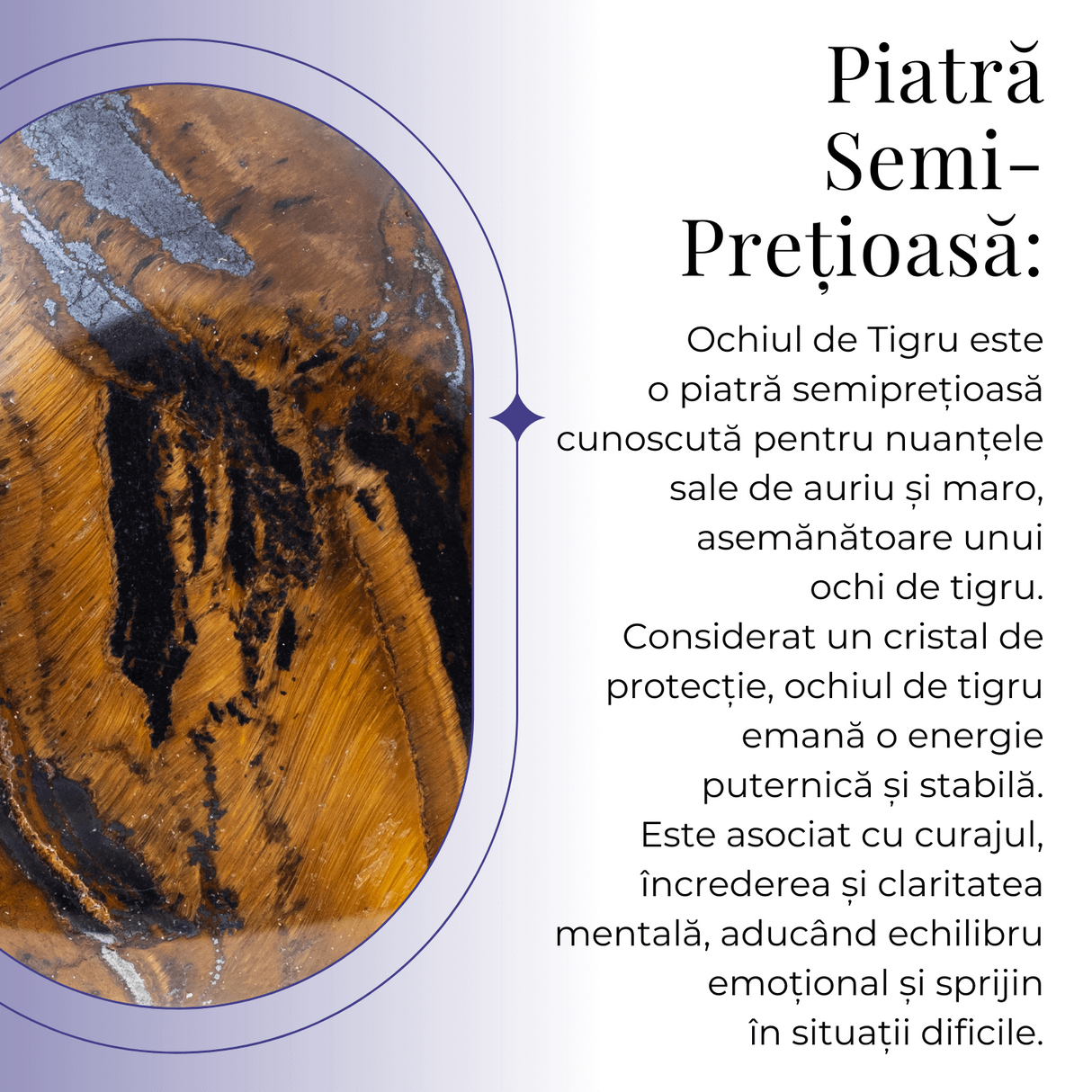 Breloc cu piatra semipretioase de Ochi de tigru in forma neregulata 3cm
