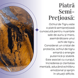 Breloc cu piatra semipretioase de Ochi de tigru in forma neregulata 3cm