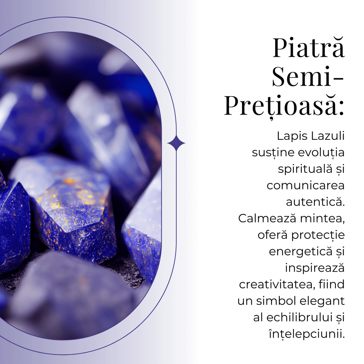 Breloc cu piatra semipretioase de Lapis Lazuli in forma neregulata 3cm