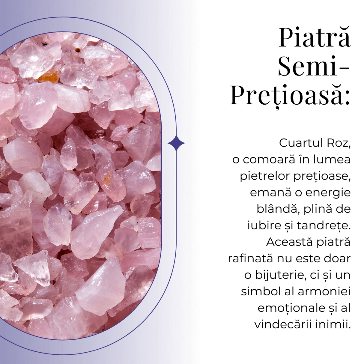 Breloc cu piatra semipretioase de Cuart Roz in forma neregulata 3cm