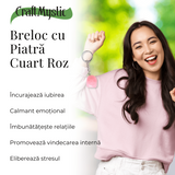 Breloc cu piatra semipretioase de Cuart Roz in forma neregulata 3cm
