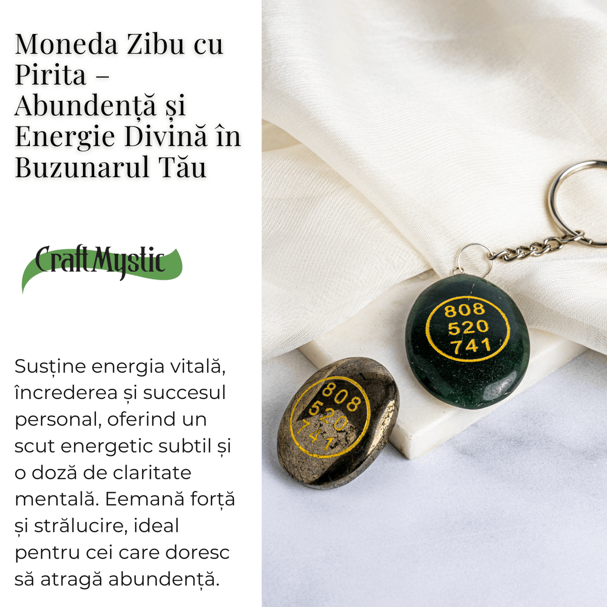 Moneda Zibu cu pirita - Abundenta si energie divina in buzunarul tau