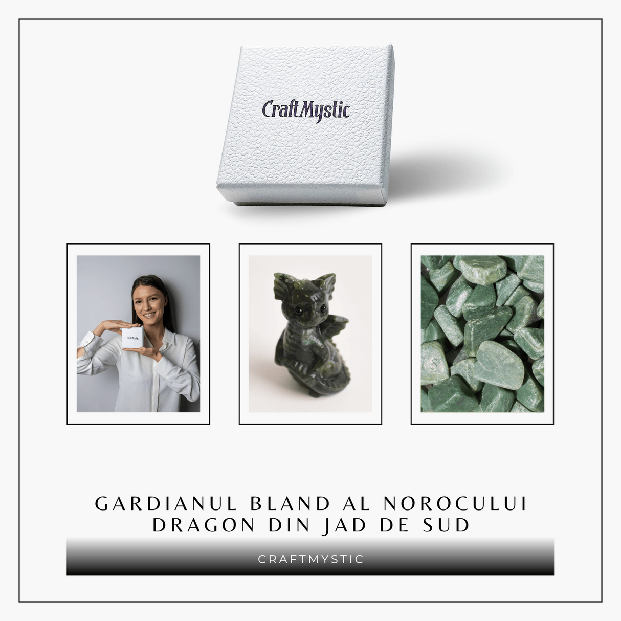 Gardianul bland al norocului – Dragon din Jad de Sud pentru Abundenta si Echilibru 7.5 cm inaltime