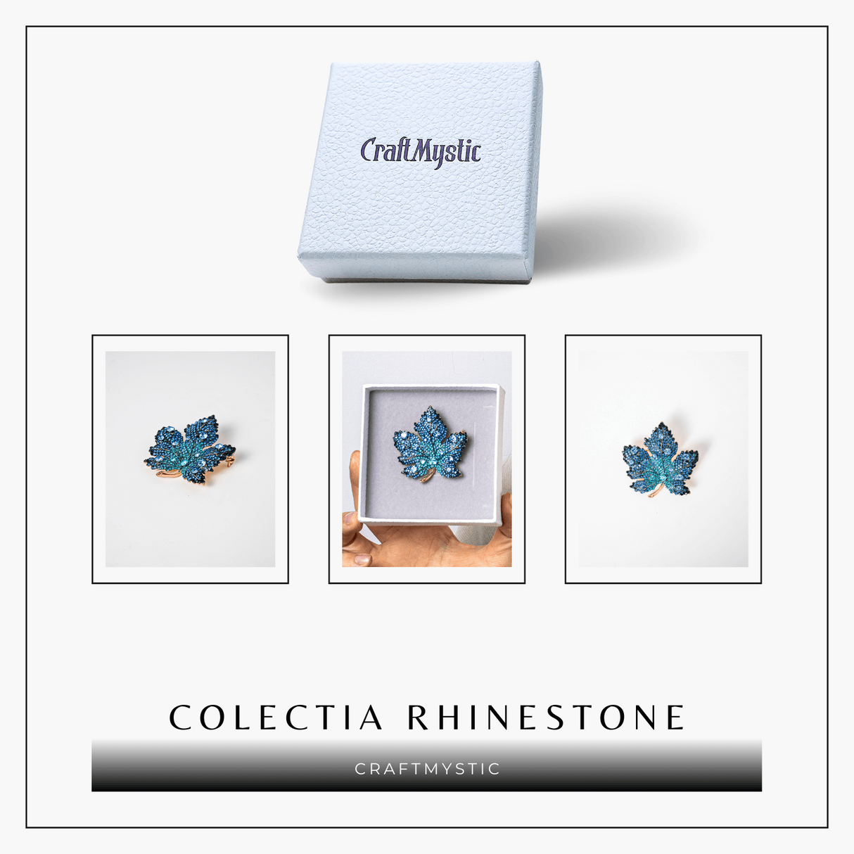 Brosa design frunza de artar cu pietre Rhinestone - Eleganta si rafinament