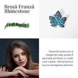 Brosa design frunza de artar cu pietre Rhinestone - Eleganta si rafinament