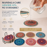 Set 6 Suporturi Ceramica pentru Pahare cu Mandale Colorate – Protectie si Eleganta pentru Masa Ta