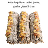 Buchet Salvie Alba California cu Garofite Galbene/Sinuata - Energie Pozitiva si Claritate