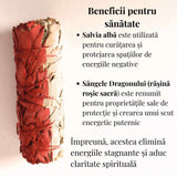 Salvie Alba cu Sangele Dragonului - Buchet Ritualic pentru Purificare si Protectie