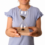 Clepsidra Magnetica cu Particule Metalice si Suport din Lemn – Relaxare si Focus