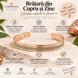 Brățară din cupru și zinc cu model împletit