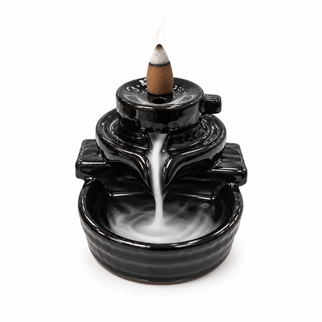 Suport ceramic pentru conuri parfumate cu efect cascadă