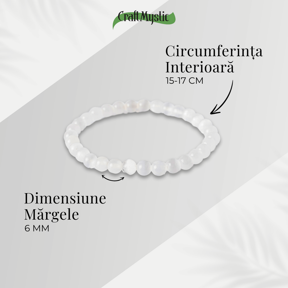 Purificare si Liniste - Bratara din Selenit Natural 6mm