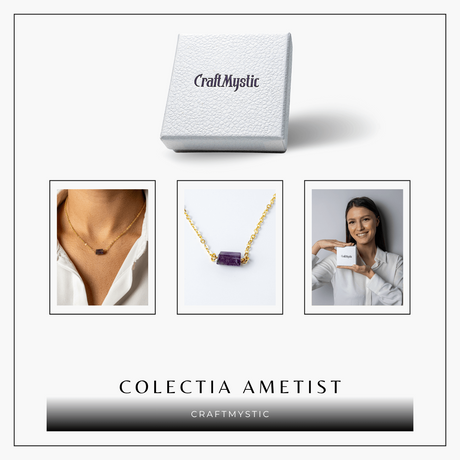 Colier cu Ametist, Inox (oțel inoxidabil) – CraftMystic