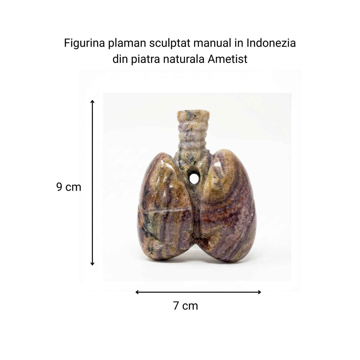 Sculptura Plamani din Ametist – 9x7 cm – Sculptati Manual in Indonezia