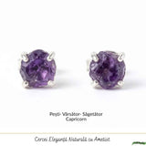Cercei Argint 925 cu Ametist Brut Bobita – Echilibru Interior si Eleganta Naturala