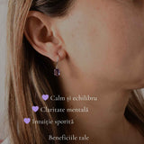 Cercei Argint 925 cu Ametist Fatetat Oval – Claritate si Eleganta Delicata