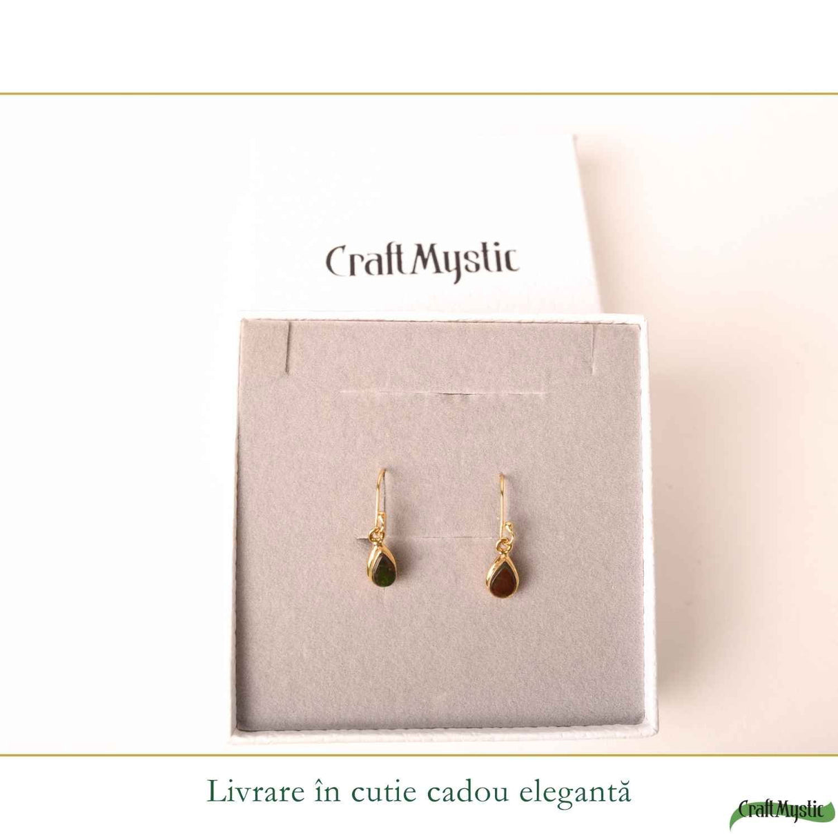 Cercei Argint 925 cu Ammolit Natural Lacrima – Eleganta si Energie Pozitiva