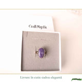 Inel Argint 925 cu Charoit Oval – Claritate Mentala si Echilibru Emotional