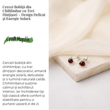 Cercei Argint 925 cu Chihlimbar rosu inchis Natural Rotund - Energie Solara, Delicatete si Protectie