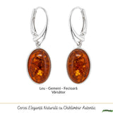 Cercei Argint 925 cu Chihlimbar Oval – Eleganta si Energie Pozitiva