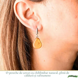Cercei Argint 925 cu Chihlimbar Natural Lacrima – Energie Calda si Eleganta Feminina