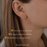 Cercei Argint 925 cu Citrin Fatetat Oval – Energie Pozitiva si Claritate