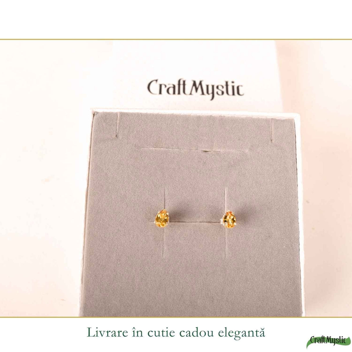 Cercei Argint 925 cu Citrin Fatetat Lacrima – Energie Pozitiva si Echilibru