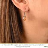 Cercei Argint 925 cu Citrin Delica – Energie Pozitiva si Feminitate