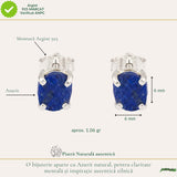 Cercei Argint 925 cu Azurit Brut Natural – Intuitie si Claritate Interioara