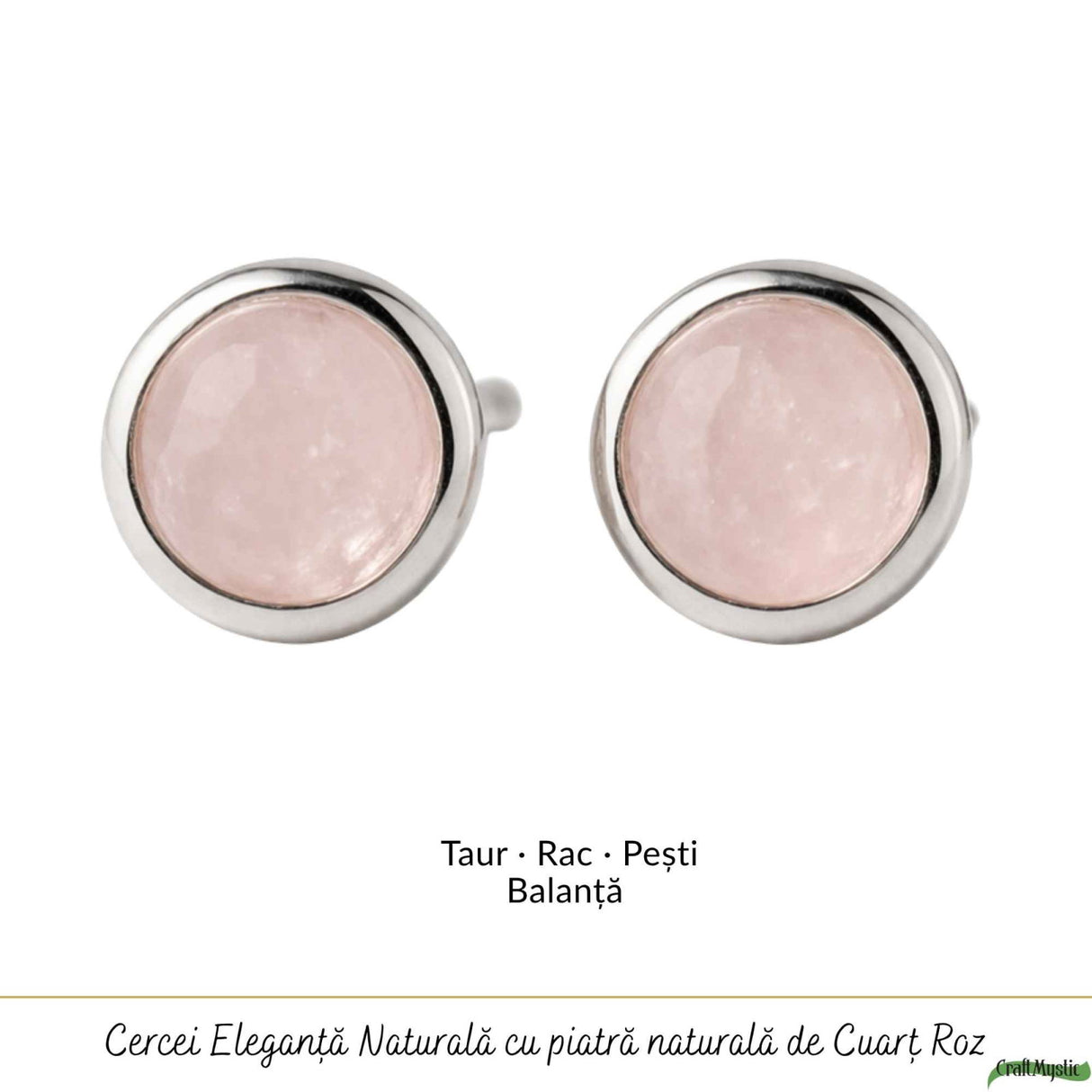 Cercei Argint 925 cu Cuart Roz Bobita – Iubire si Delicatete Zilnica