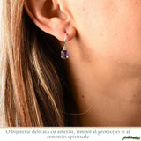 Cercei Argint 925 cu Ametist Fatetat Oval – Claritate si Eleganta Delicata