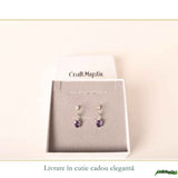 Cercei Argint 925 cu Ametist Fatetat Oval – Claritate si Eleganta Delicata