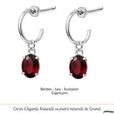Cercei Argint 925 cu Granat Oval – Energie, Pasiune si Stabilitate