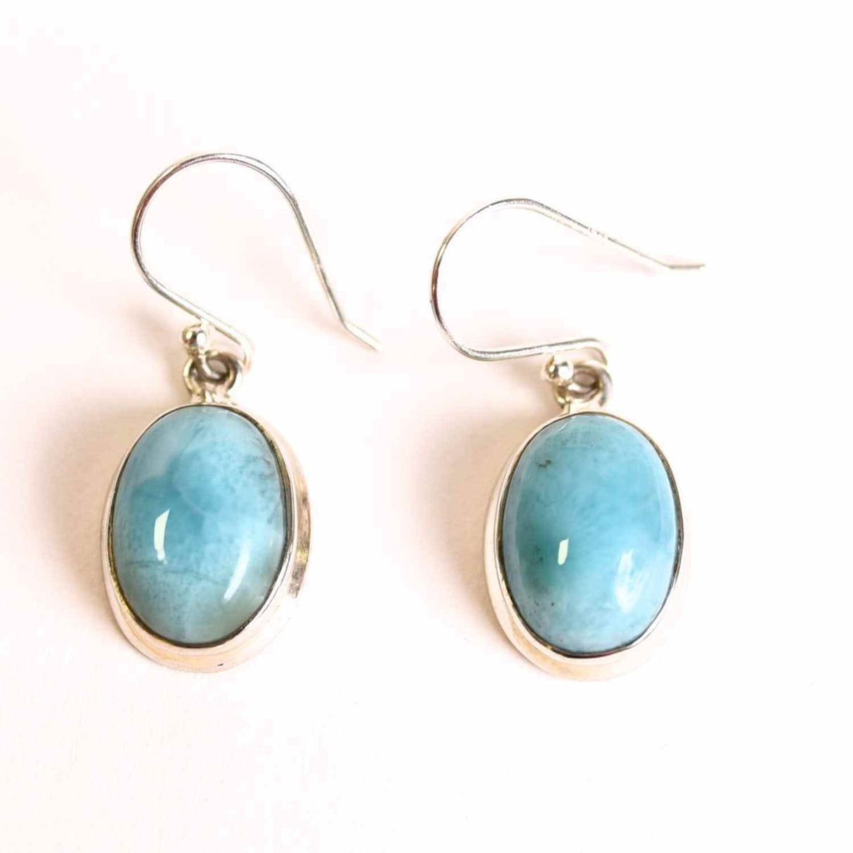 Cercei Argint 925 cu Larimar Oval - Armonie si Linstire Interioara