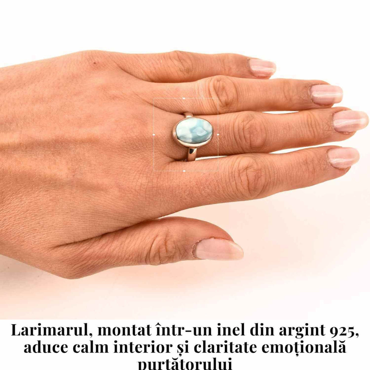 Inel Argint 925 cu Larimar in Forma de Lacrima - Liniste si Claritate Interioara