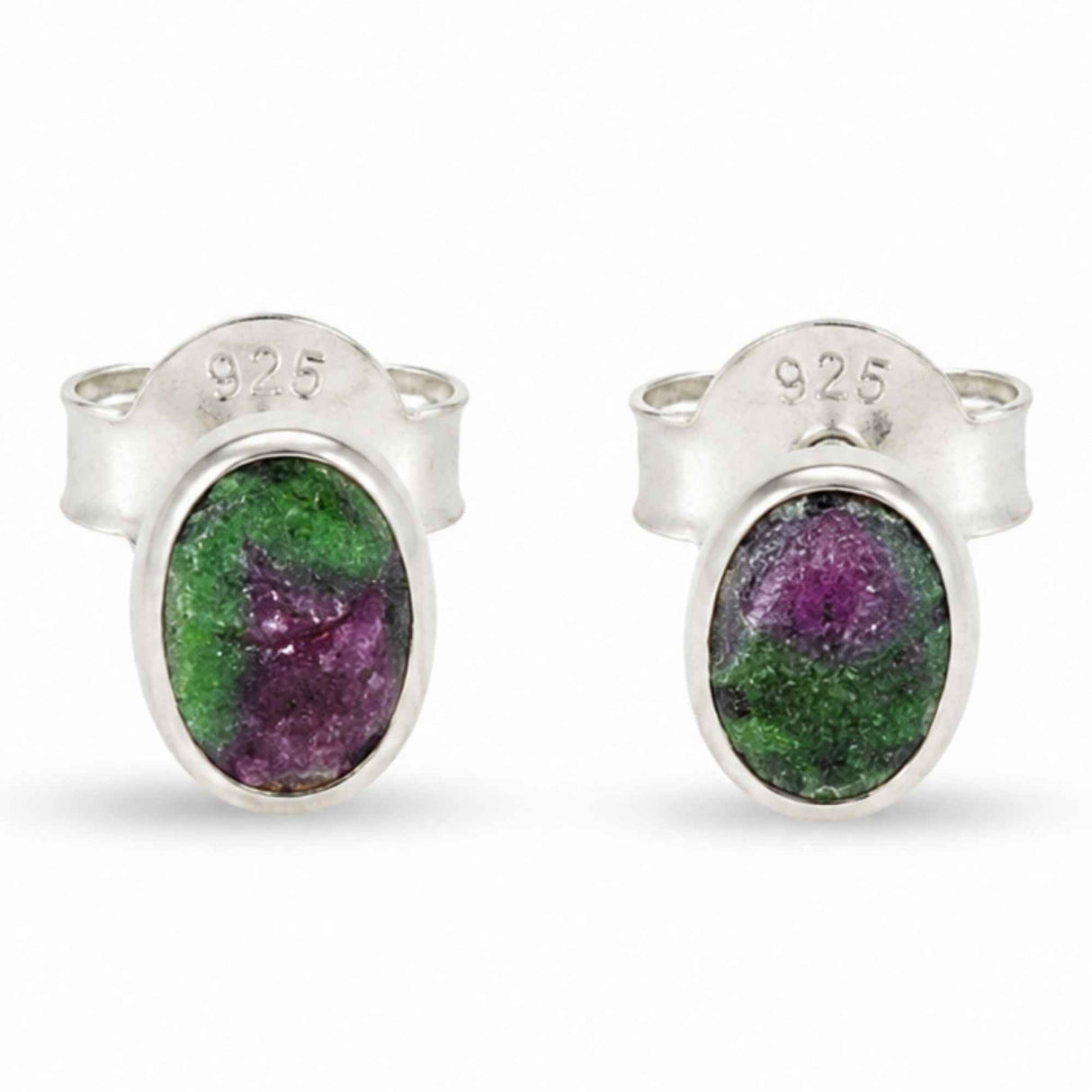 Cercei Argint 925 cu Ruby Zoisite Natural Oval – Energie si Echilibru Feminin