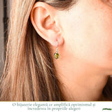 Cercei Argint 925 cu Peridot Oval Fatetat – Prosperitate si Echilibru Interior