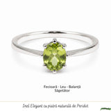 Inel Argint 925 cu Peridot Fatetat Oval – Echilibru si Energie Pozitiva
