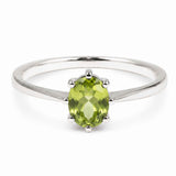Inel Argint 925 cu Peridot Fatetat Oval – Echilibru si Energie Pozitiva