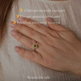 Inel Argint 925 cu Peridot Fatetat Oval – Echilibru si Energie Pozitiva